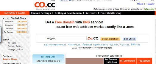 How To Change Blogspot To Co.CC Domain