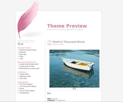 Tickled pink WordPress theme
